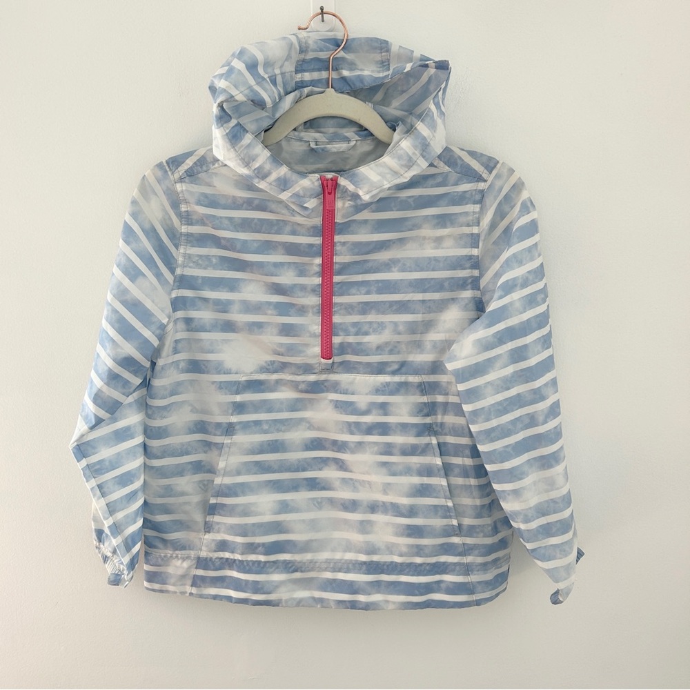 GAP‎ Kids Anorak Hooded Pullover Jacket Striped Medium (8-9) Windbreaker